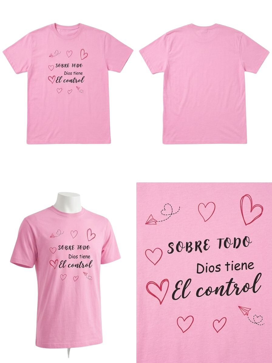 Camiseta Rosa Dios Tiene El Control