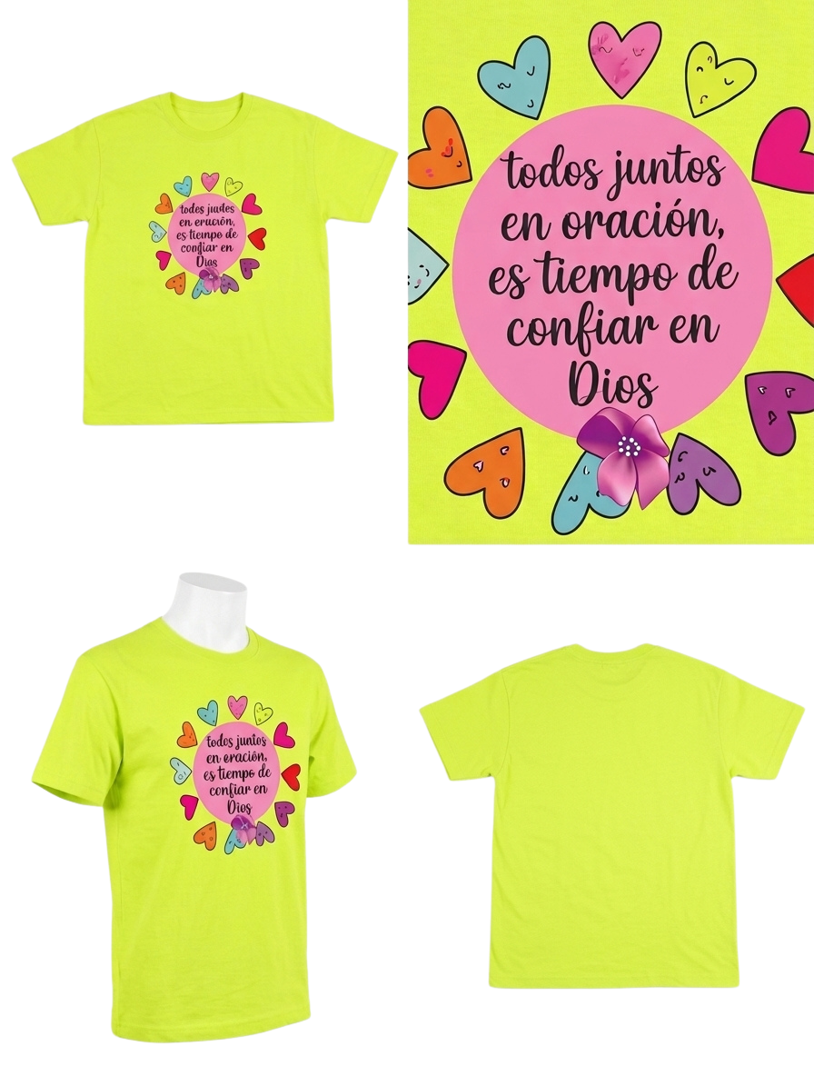 Camiseta Neon Confiar en Dios